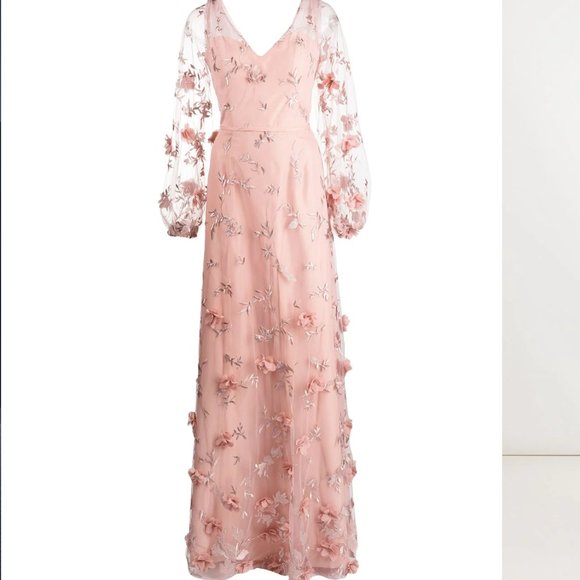 PERFECT PROM DRESS!Marchesa Notte Avellino Floral Embroidered Gown - Size 2
